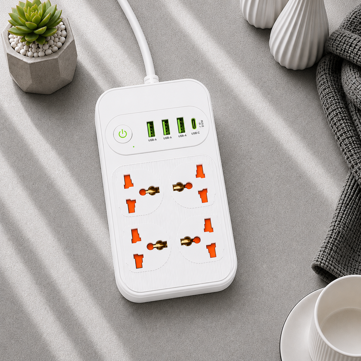 3 USB , 1 TYPE-C Single button