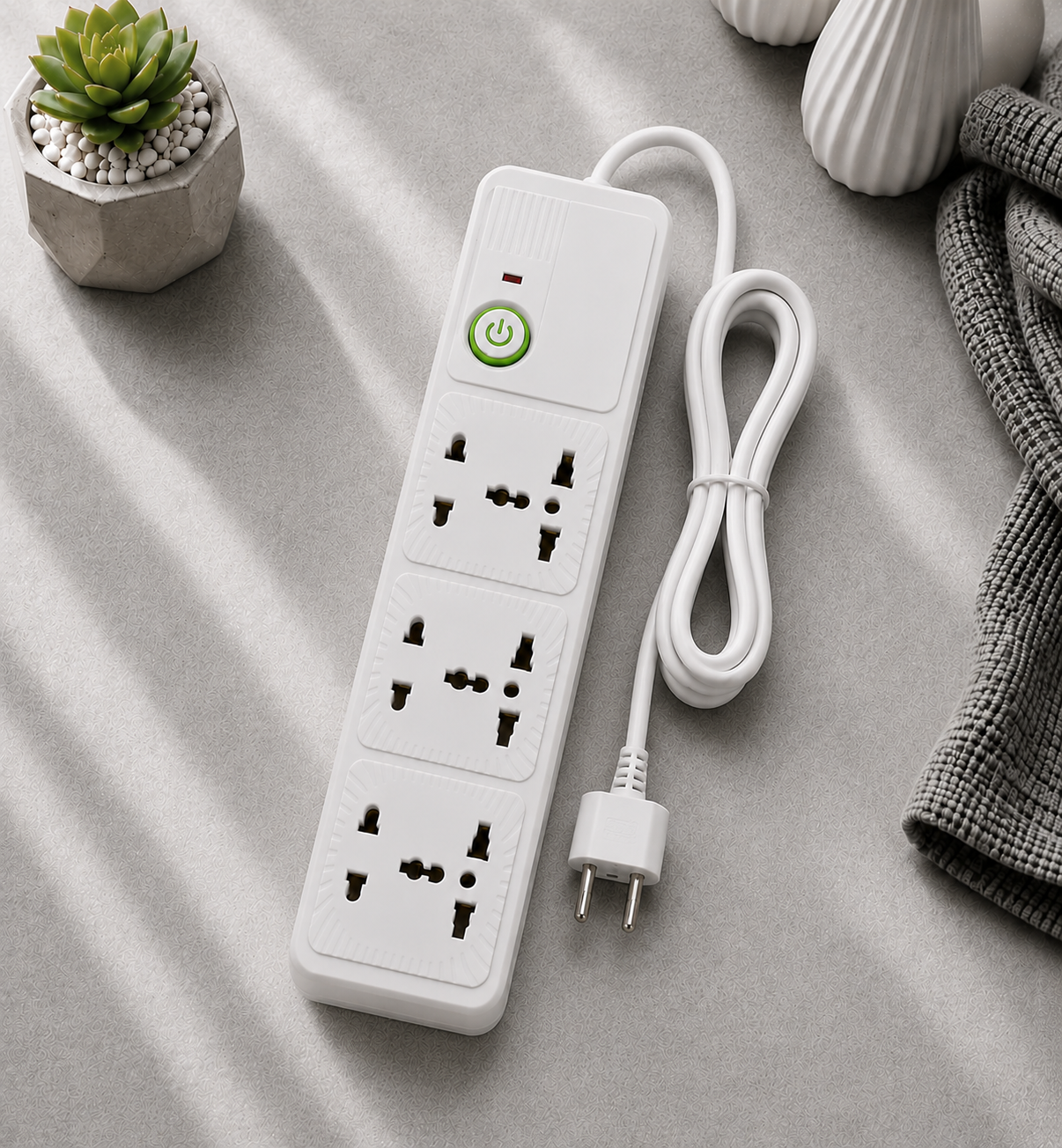 Fixora 2500W Premium Power Extension Board – 6 Universal Sockets