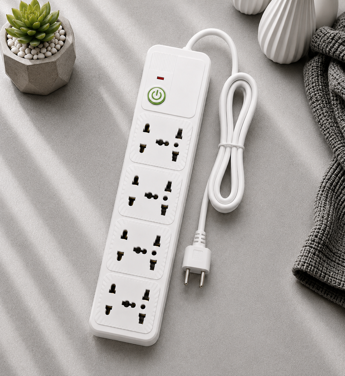 Fixora 2500W Premium Power Extension Board – 8 Universal Sockets