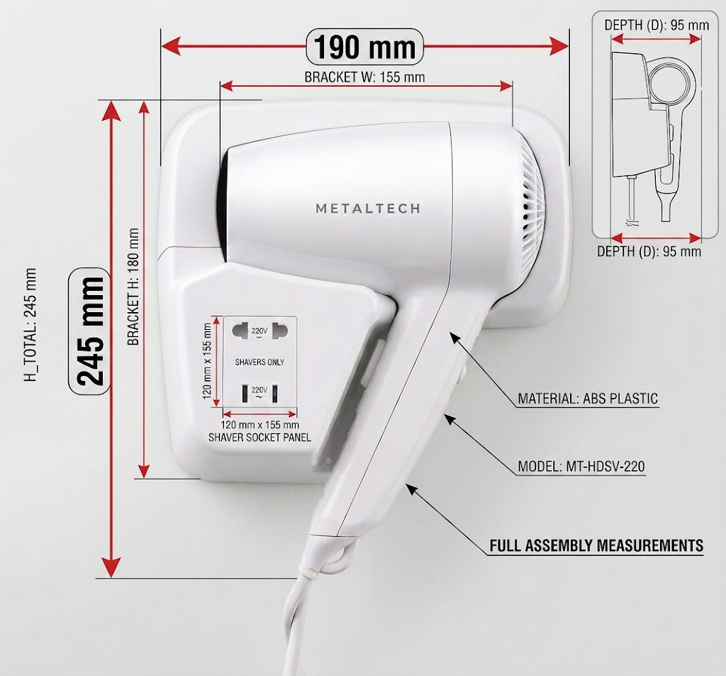 Wall Mounted Hair Dryer