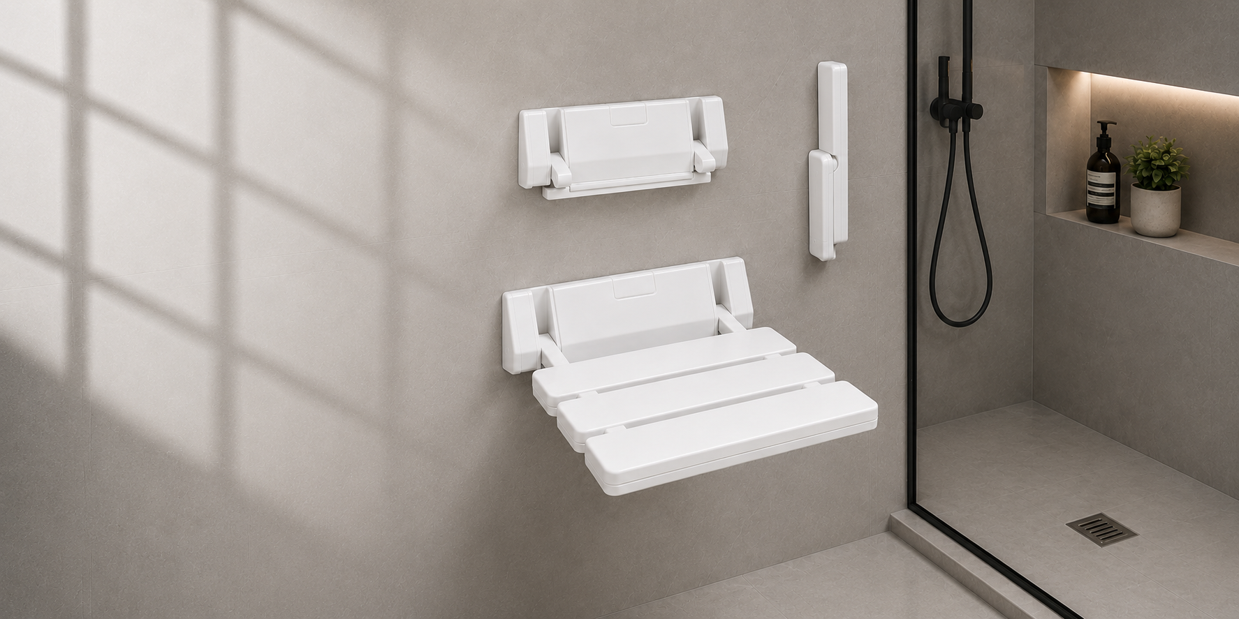 Shower seat wall mount