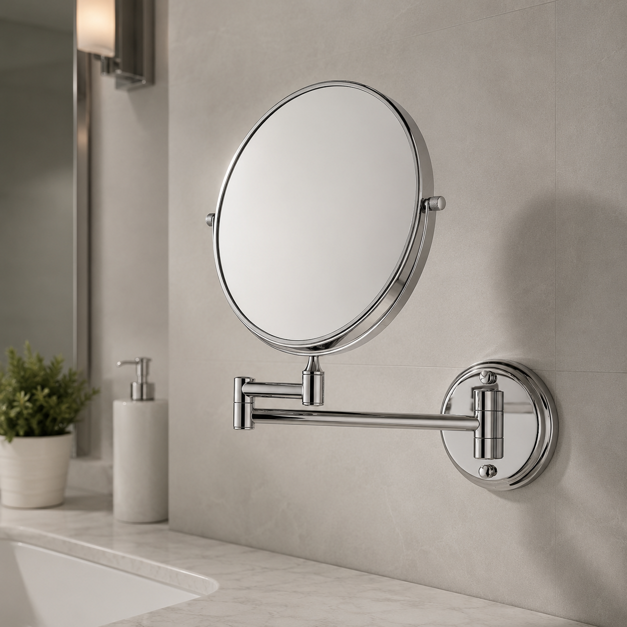 Premium Wall-Mounted Adjustable Bathroom Mirror