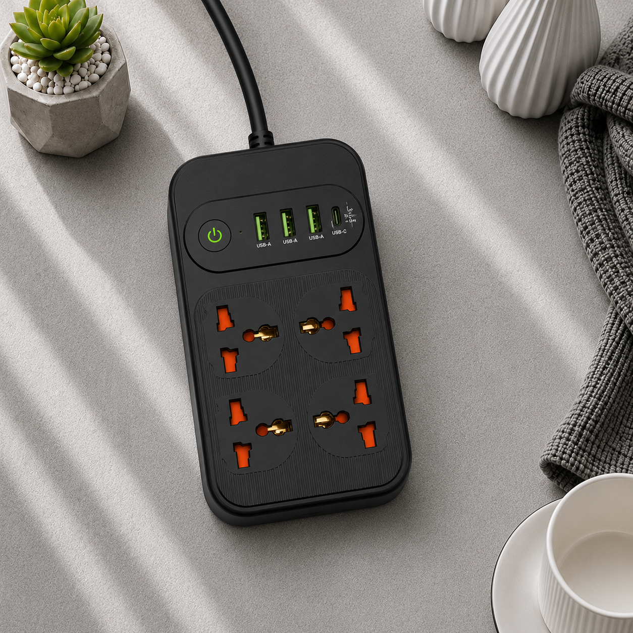 3 USB , 1 TYPE-C  Single button