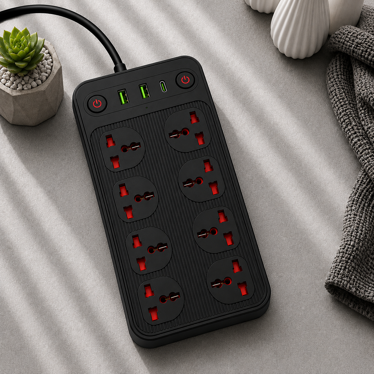 2-USB , 1 TYPE-C  Double button
