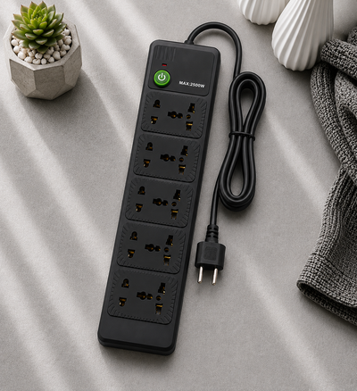 Fixora 2500W Premium Power Extension Board – 10 Universal Sockets