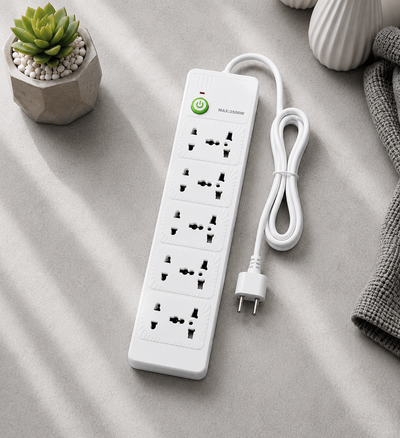 Fixora 2500W Premium Power Extension Board – 10 Universal Sockets