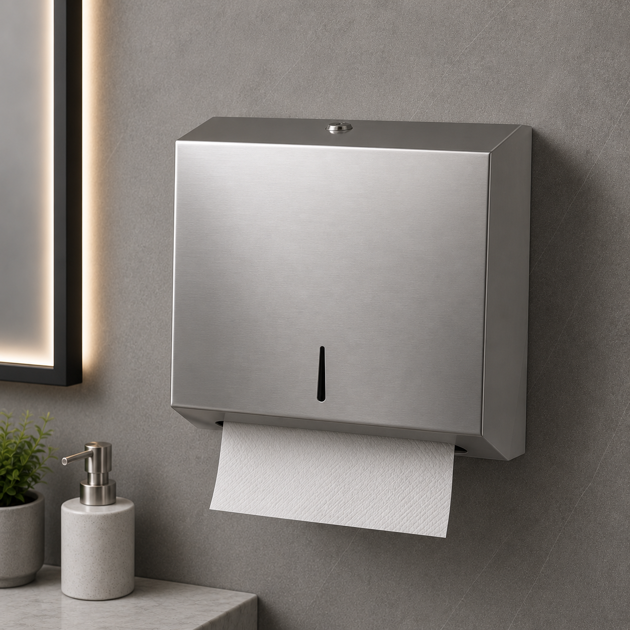 Stainless Steel Wall Mounted Bathroom Tissue Dispenser