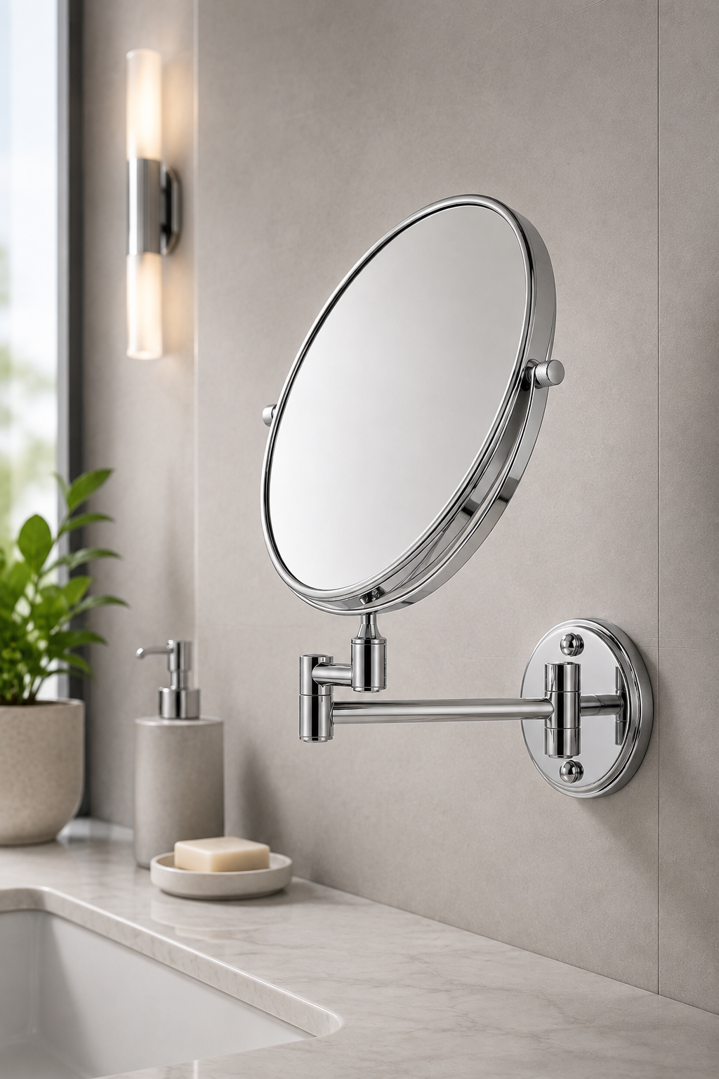 Premium Wall-Mounted Adjustable Bathroom Mirror